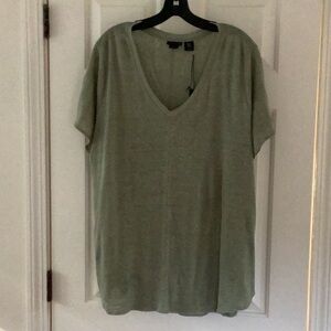 Linen Tahari Green Oversized Short Sleeve Tee. 100% Linen